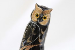 水牛 手彫ふくろう Hand-carved owl（すいぎゅう　てぼりふくろう）　サンプル1