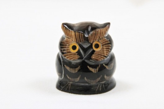 水牛 手彫ふくろう Hand-carved owl（すいぎゅう　てぼりふくろう）