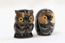 水牛 手彫ふくろう Hand-carved owl（すいぎゅう　てぼりふくろう）　サンプル1