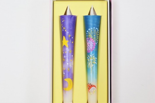 絵ローソク 天の川・花火 Pictured candle [Milky Way&firewo