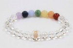 水晶　アマビエ彫りブレスレット　 Crystal Bracelet「Amabie」
